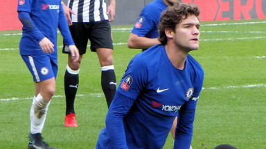 Marcos Alonso in action against Newcastle