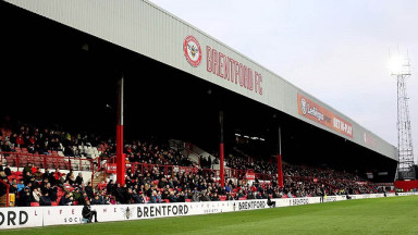 View of Braemar Road stand, Griffin Park