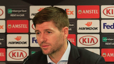 Steven Gerrard at a press conference in 2018