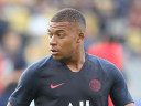 Kylian Mbappe playing for PSG against SG Dynamo Dresden